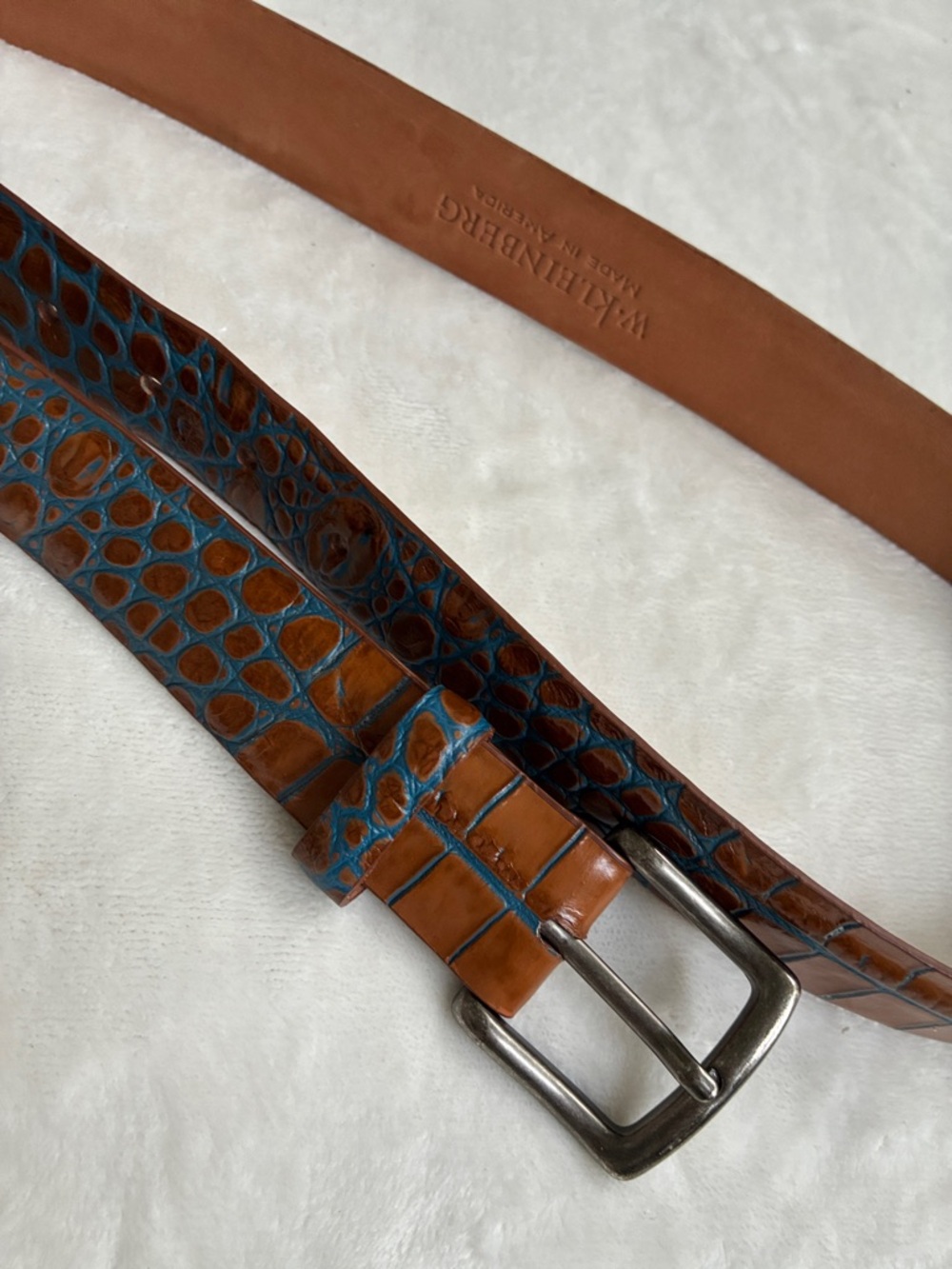 W.Kleinberg croc embossed belt